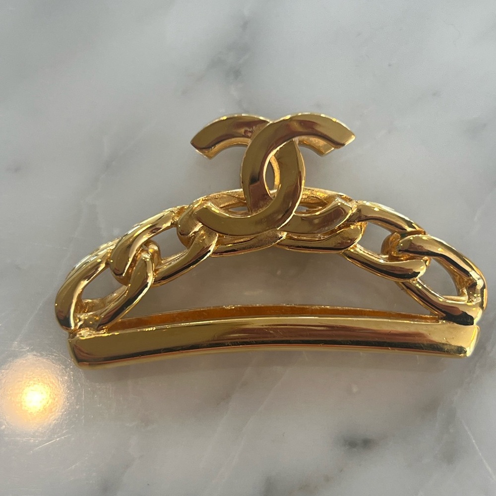 Authentic Chanel Vintage Gold Hair Clip